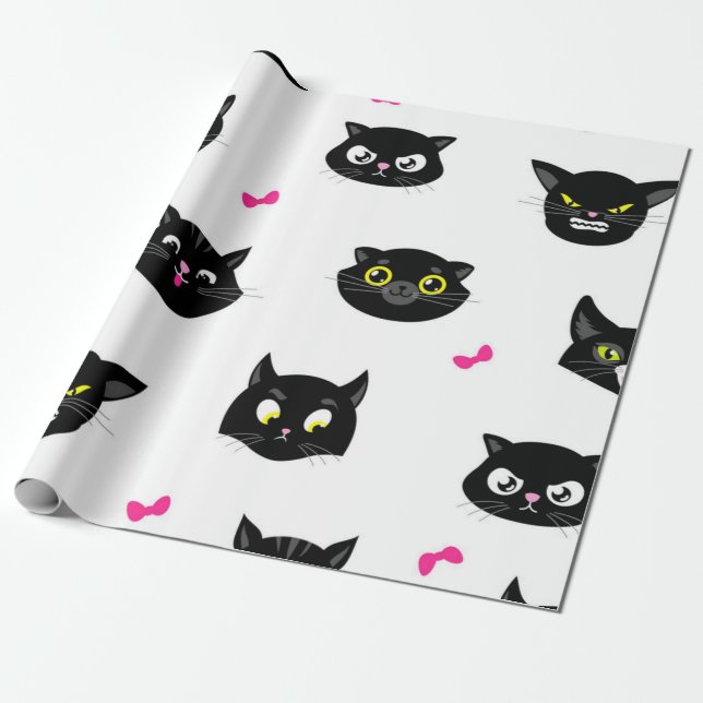 Cat pattern wrapping paper (Unrolled)