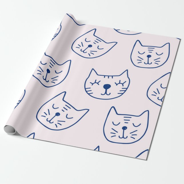 Cat pattern wrapping paper (Unrolled)