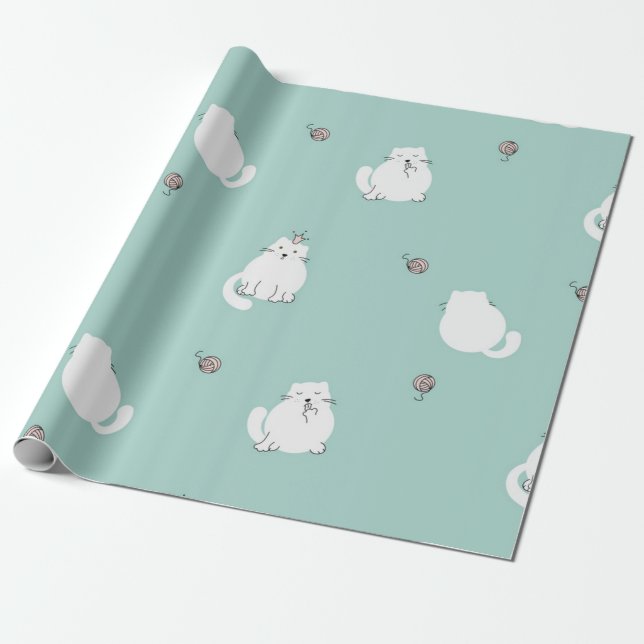 Cat pattern wrapping paper (Unrolled)