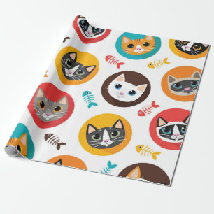 Cat pattern wrapping paper