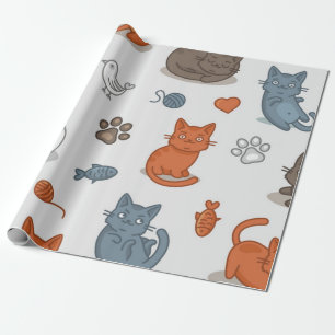 Cat pattern wrapping paper