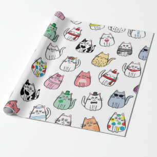 Cat pattern wrapping paper