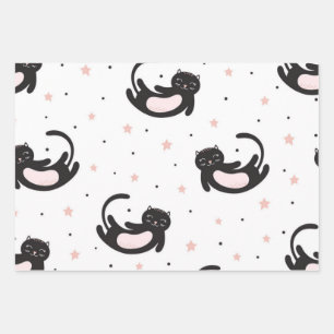 Cat pattern wrapping paper sheet