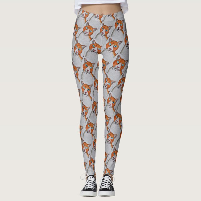 cat patterned Leggings (Front)