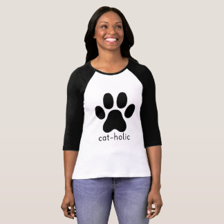 Cat Paw Cat-holic T-shirt Cat Lovers
