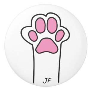 Cat paw ceramic knob