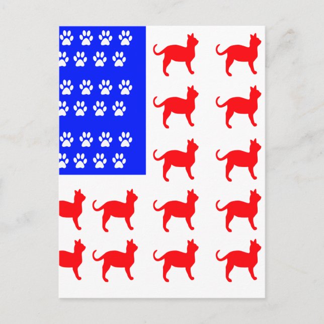 Cat + Paw Flag Postcard (Front)