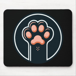 Cat paw on a mouse pad