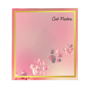 Cat Paw Personalise Orange Prints For Cat Lovers Notepad