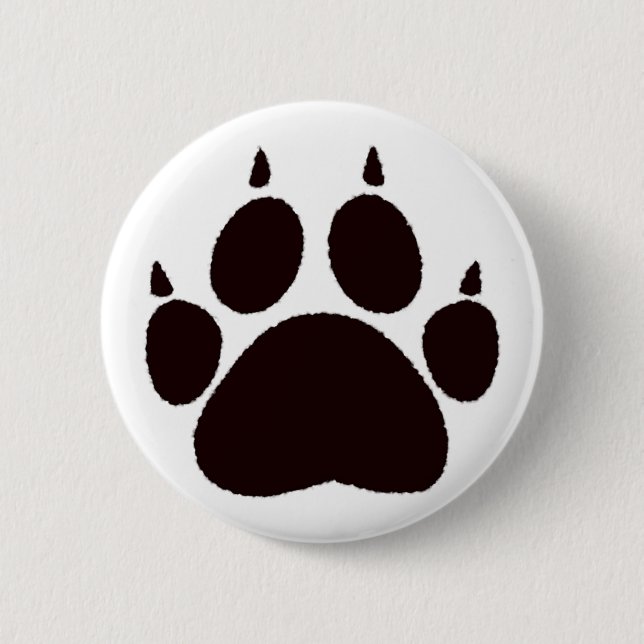 Cat Paw Print 6 Cm Round Badge (Front)