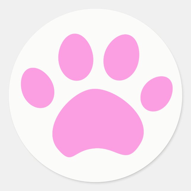 Cat Paw Print Classic Round Sticker (Front)