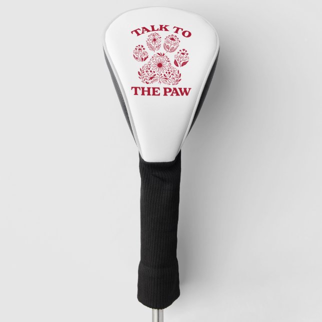 Cat Paw Print Funny Cat Meme Golf Head Cover (Front)