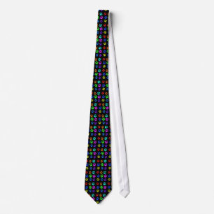 cat paw print necktie on black