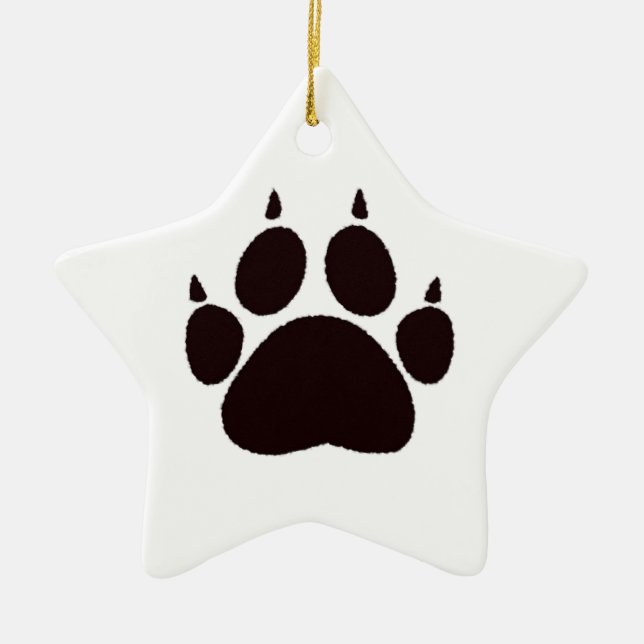 Cat Paw Prints Ceramic Tree Decoration (Front)