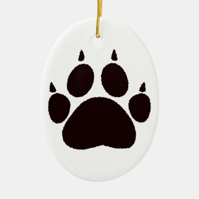 Cat Paw Prints Ceramic Tree Decoration (Front)