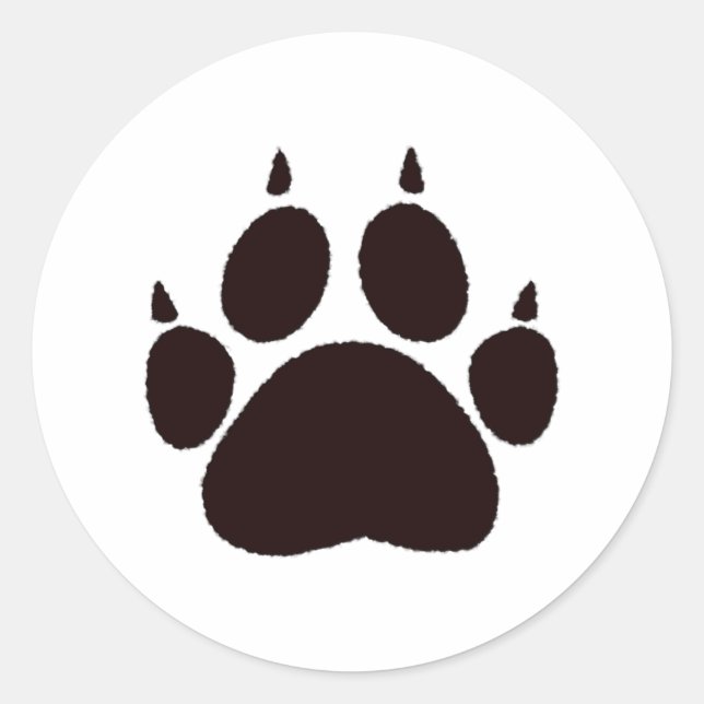 Cat Paw Prints Classic Round Sticker (Front)
