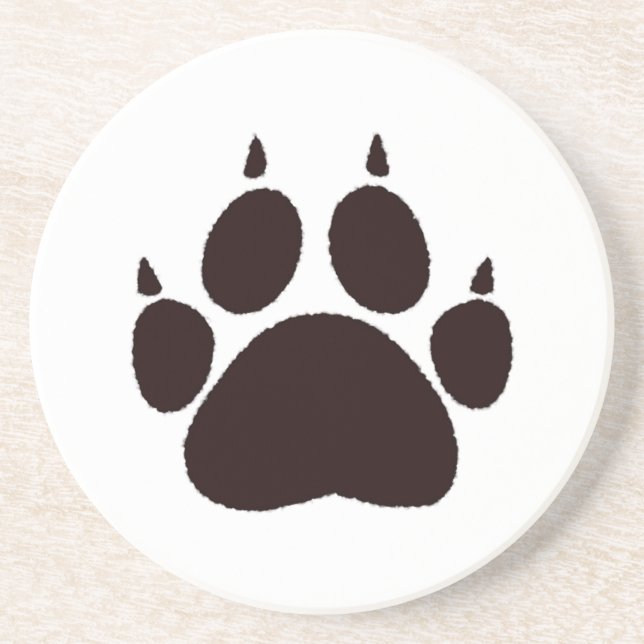 Cat Paw Prints Coaster (Front)