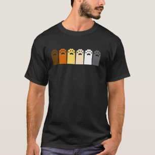 Cat Paw Prints in Bear Pride Colours LGBTQ+ Feline T-Shirt