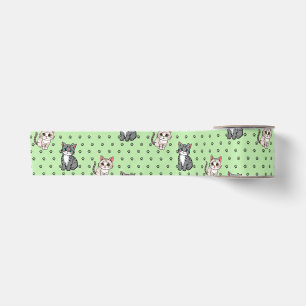 Cat Paw Prints Satin Ribbon