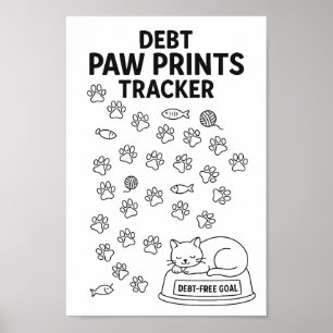 Cat Paw Prints Savings Challenge Tracker