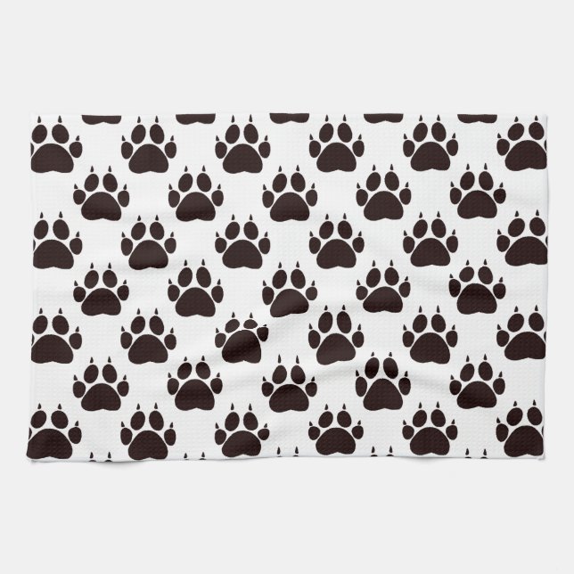 Cat Paw Prints Tea Towel (Horizontal)