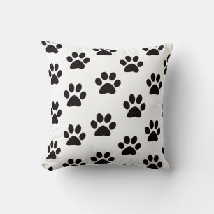 Cat Paw Prints Throw Pillow