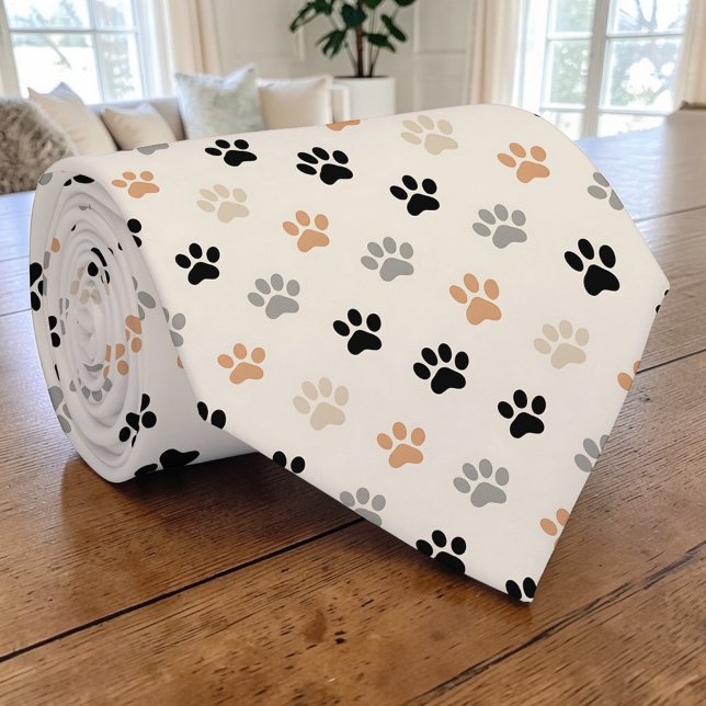 Cat Paw Retro Neutral Custom Tie (Creator Uploaded)