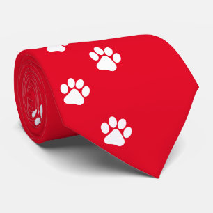 Cat Paw Trace Pattern Customisable Tie