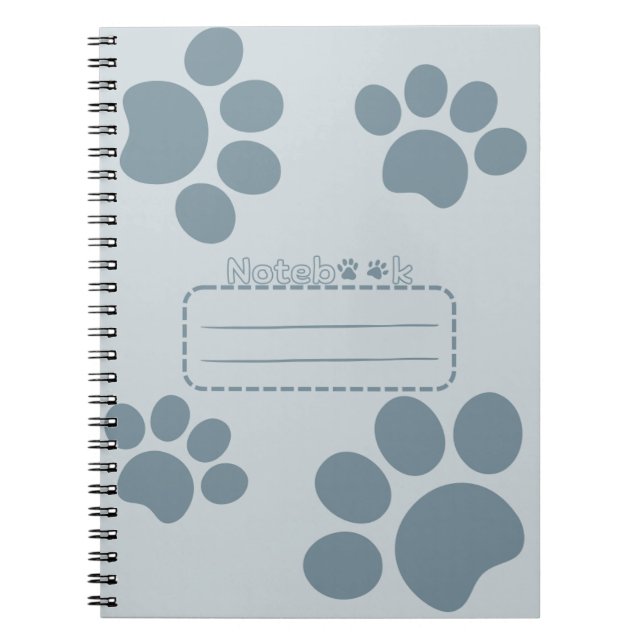 Cat paws bluegray journal notebook (Front)