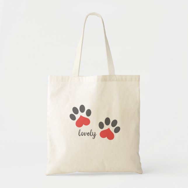 Cat Paws Custom Name Tote Bag (Front)