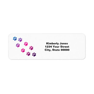 Cat Paws Girly Personalize Return Address Label