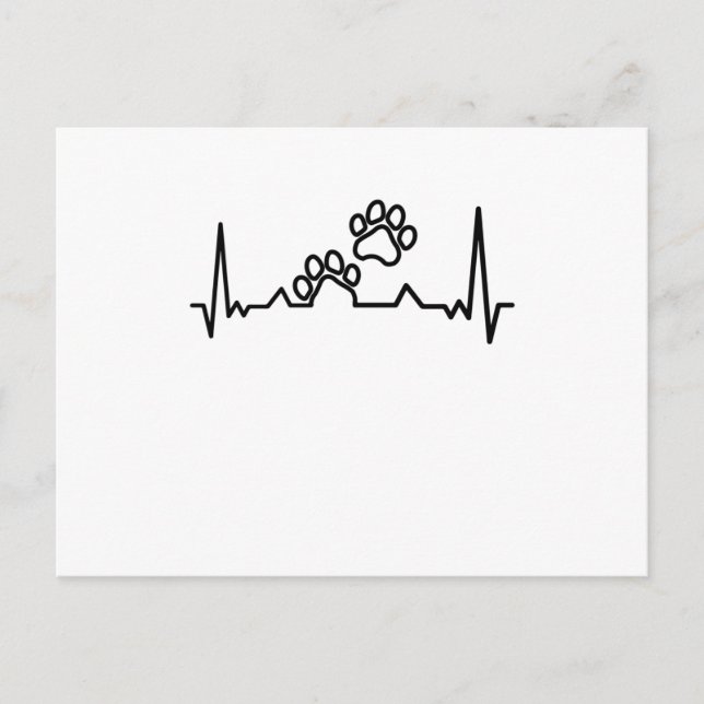 Cat Paws Heartbeat Dog Gifts Postcard (Front)