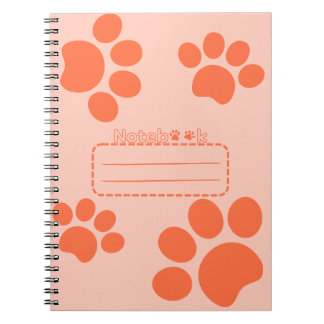 Cat paws orange journal notebook