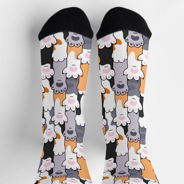 Cat Paws Pattern Socks (Top)