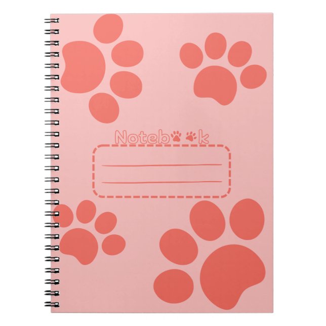 Cat paws red journal notebook (Front)