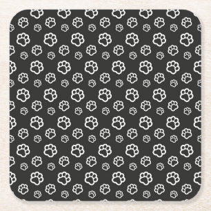 Cat Paws Square Paper Coaster