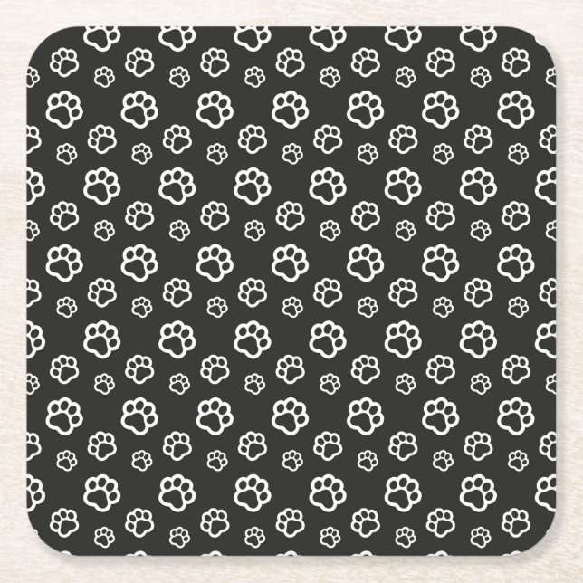Cat Paws Square Paper Coaster (Front)