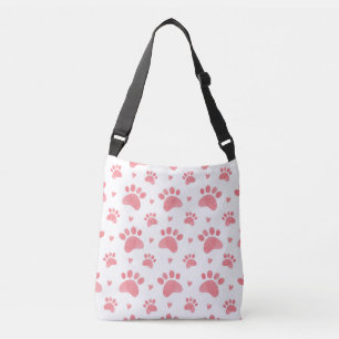 Cat Paws Watercolor Pattern Crossbody Bag