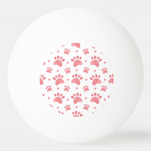 Cat Paws Watercolor Pattern Ping Pong Ball (Front)