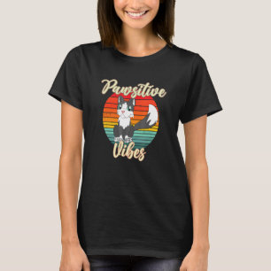 Cat Pawsitive Positive Vibes Retro Style T-Shirt