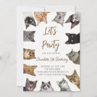 Cat Pawty birthday invitation
