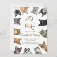 Cat Pawty birthday invitation