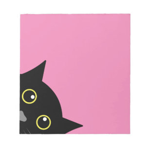 CAT PEEKING PINK WRITING PAD STATIONARY