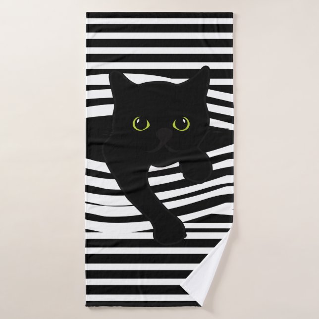 Cat Peeking Towel (Bath Towel)
