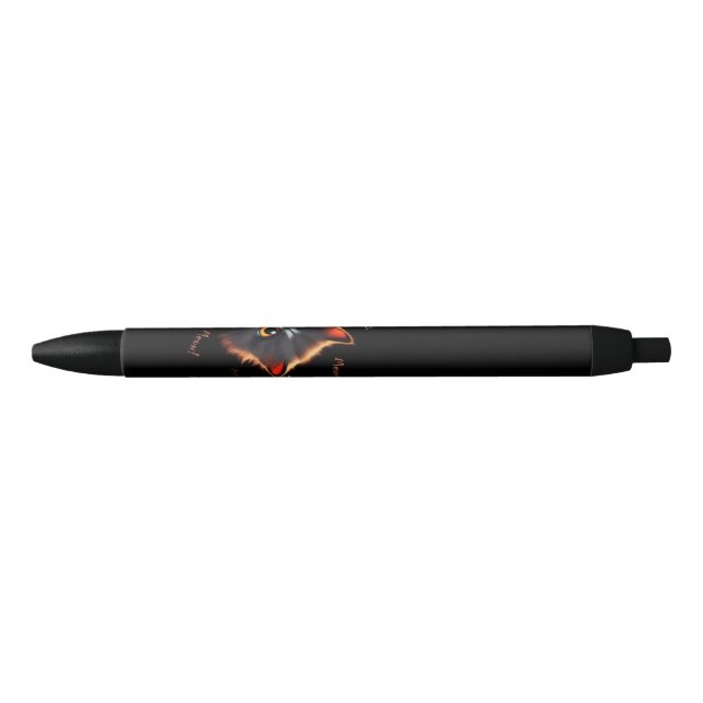 Cat peeping black ink pen (Front)