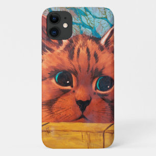 Cat Peering Over Wall, Louis Wain iPhone 11 Case