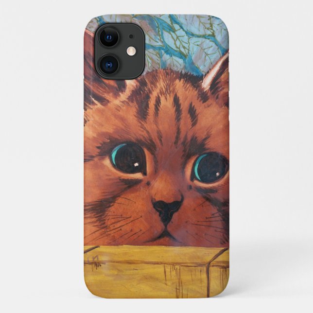Cat Peering Over Wall, Louis Wain Case-Mate iPhone Case (Back)