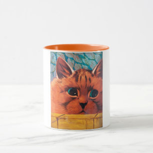 Cat Peering Over Wall, Louis Wain Mug