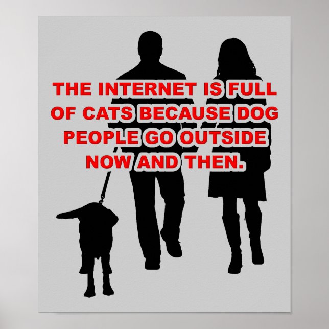 Cat People Versus Dog People Funny Poster Sign (Front)