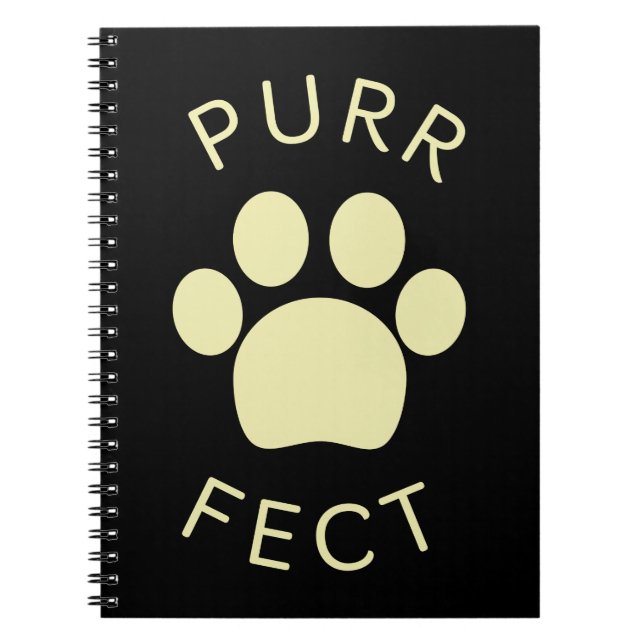 Cat Perfect Beige Purr Paw Print Notebook (Front)